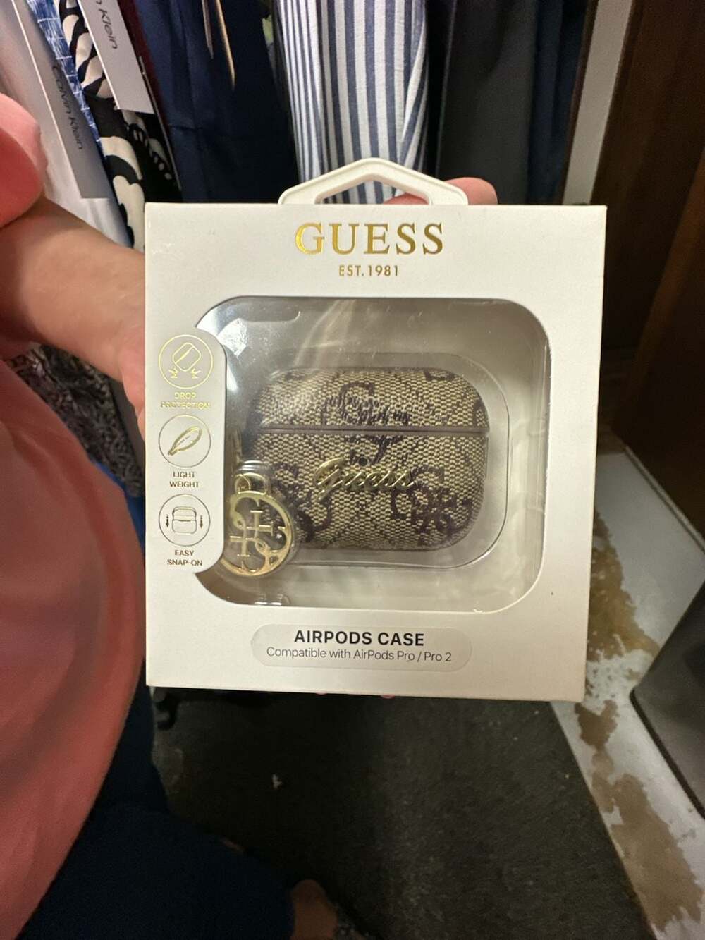 Guess 4G Charm Collection Case for AirPods Pro / Pro 2 Brown